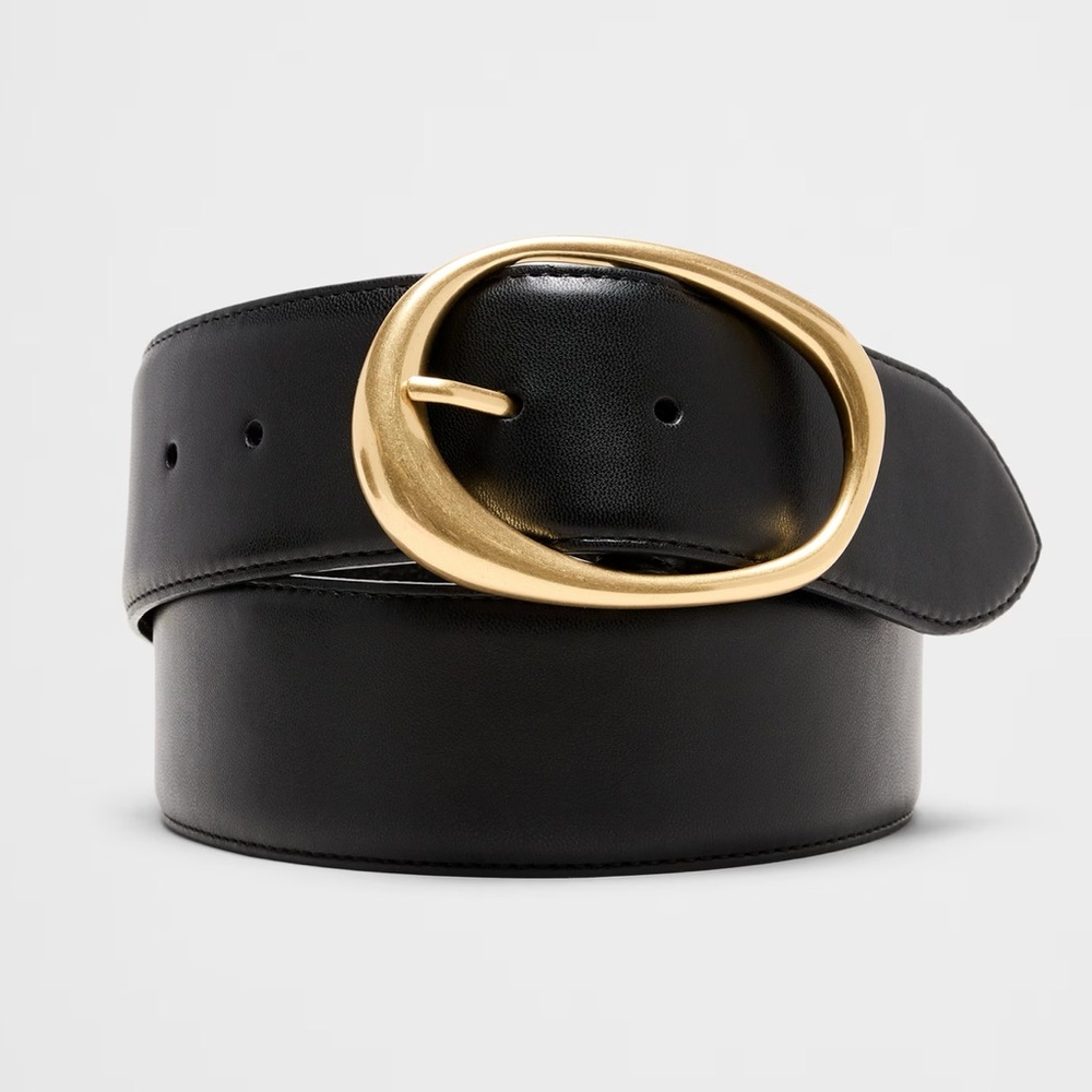 NWT BANANA REPUBLIC‎ Vegan Leather Organic Buckle Wide Belt